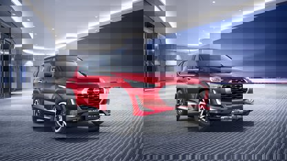 Nissan Magnite in front of building lobby